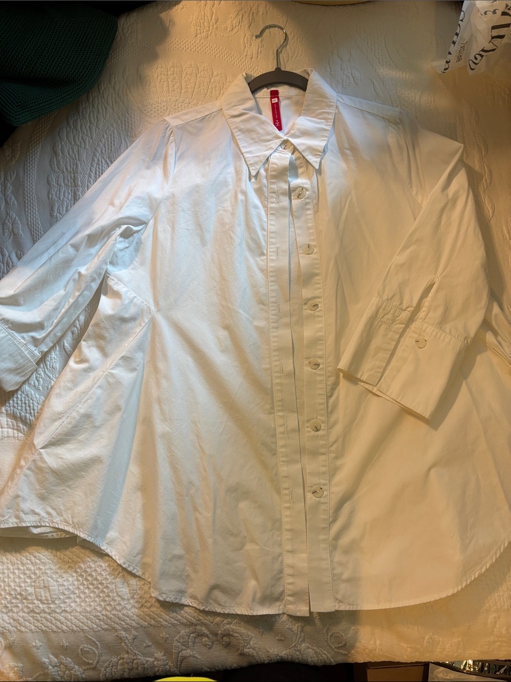 IC COLLECTION White Button-Front Cotton Blouse